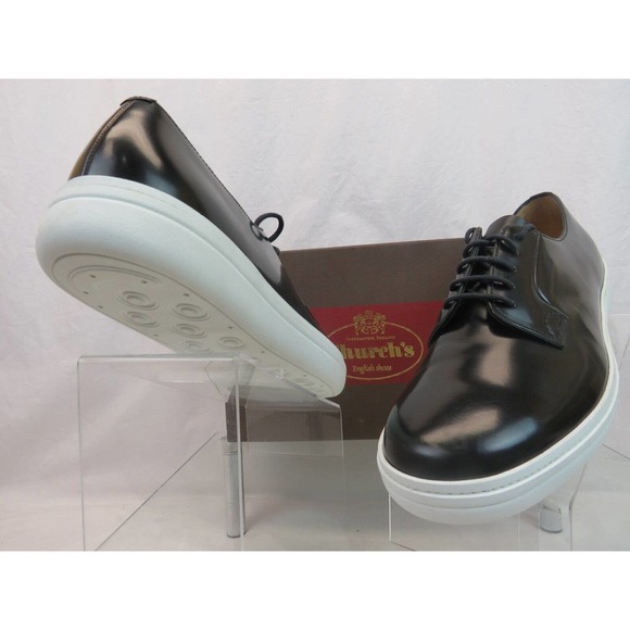 CHURCH\'S BY PRADA PADFIELD BLACK POLISHED LEATHER DERBY OXFORDS 10 US 11 main image 11